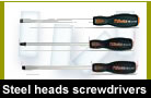 Screwdrivers with steel heads 
